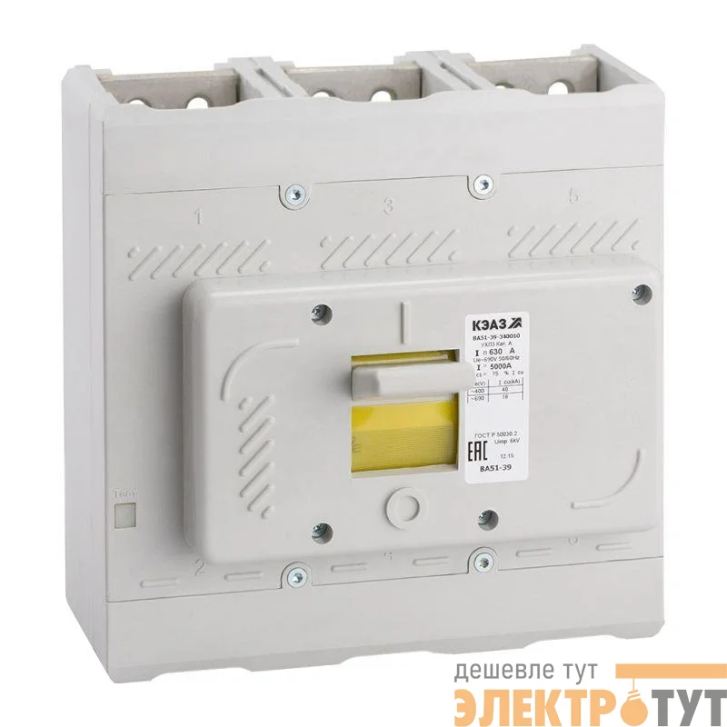 Выключатель автоматический 630А 5000Im ВА51-39-340010 УХЛ3 690В AC КЭАЗ 220868