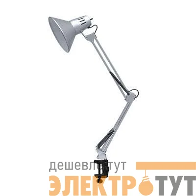 Светильник настольный под лампу СНС-13С на струбцине 60Вт E27 серебр. (коробка) IN HOME 4690612012889
