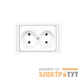Розетка 2-м СП Валери 16А IP20 без заземл. бел. UNIVersal В0102