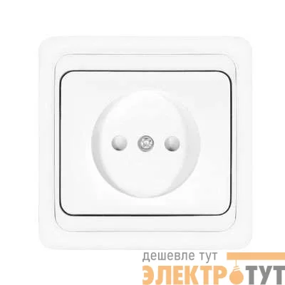 Розетка 1-м СП Валери 16А IP20 без заземл. защ. шторки бел. UNIVersal В0022x