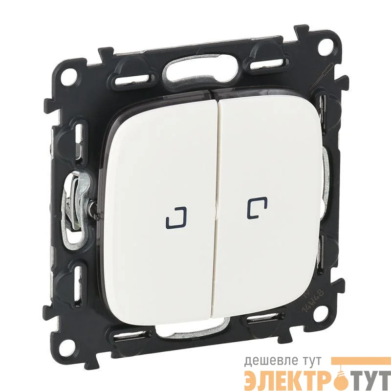 Механизм переключателя 2-кл. СП Valena Allure 10АХ IP20 250В с подсветкой с лиц. панелью белый Leg 752709
