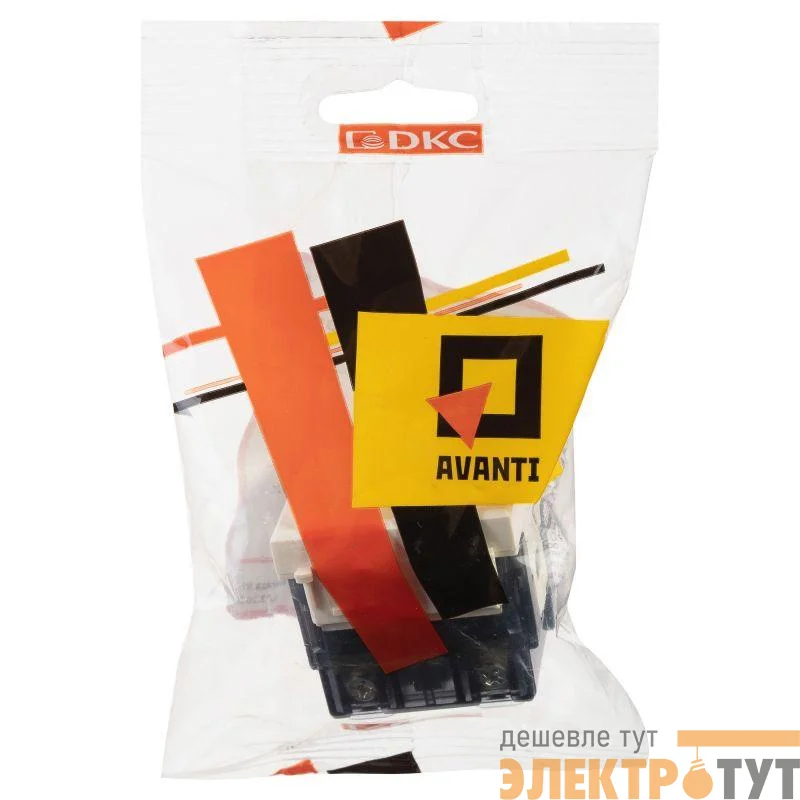 Розетка 1-м 2мод. Avanti "Ванильная дымка" 16А IP20 2P+E защ. шторки беж. DKC 4405002