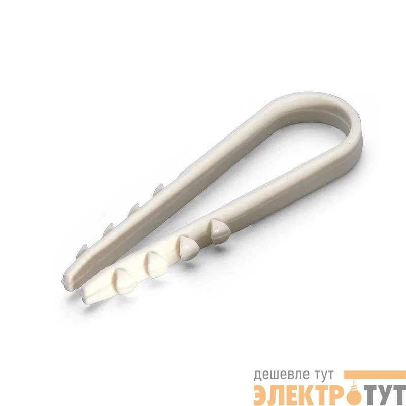 Дюбель-хомут ДХ 5-10 для круглого кабеля нейлон бел. (уп.100шт) Fortisflex 56866