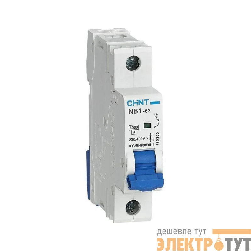 Выключатель автоматический модульный 1п C 2А 6кА NB1-63 (R) CHINT 179617
