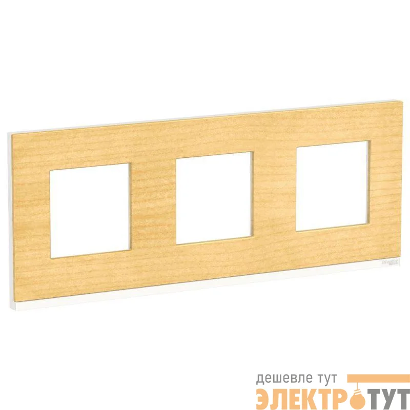 Рамка 3-м UNICA PURE горизонт. клен/бел. SchE NU600683