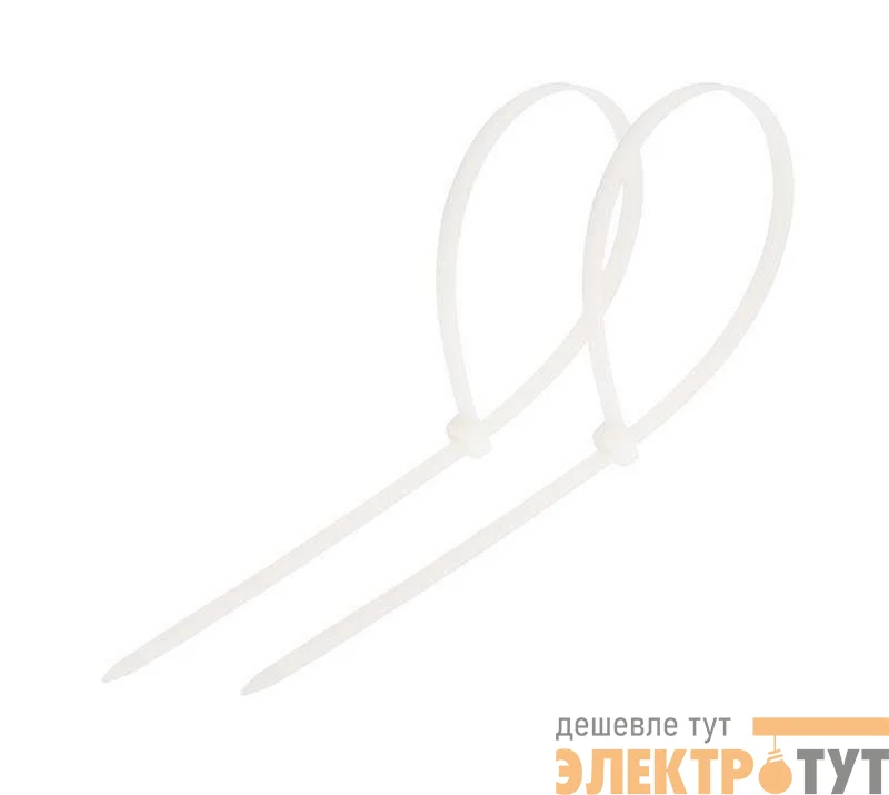 Хомут кабельный 7.6х200 нейл. бел. (уп.100шт) Rexant 07-0202