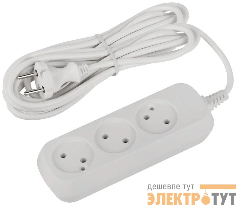 Удлинитель 3х5м без заземл. ПВС 2х0.75 UDL-10-350 Greenline Эра Б0065073