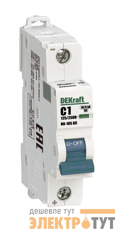 Выключатель автоматический модульный 1п C 1А 10кА ВА-105 DC DEKraft 13374DEK