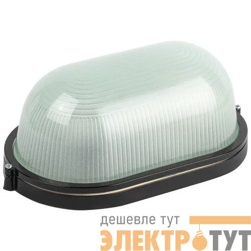 Светильник НБП 04-100-001 1х100Вт E27 IP54 акватермо алюм./стекло овал черн. Эра Б0063863