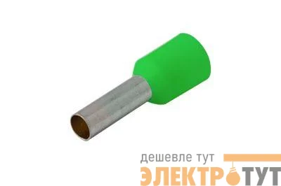 Наконечник штыревой втулочный изолир. (НШВИ F-12мм) 6кв.мм зел. REXANT 08-0823