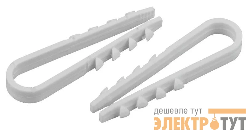 Дюбель-хомут для круглого кабеля 11-18мм бел. (уп.100шт) ЭРА Б0045082