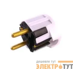 Вилка электрическая штепс. угловая с заземл. 16А бел. БЕЛТИЗ В16-003