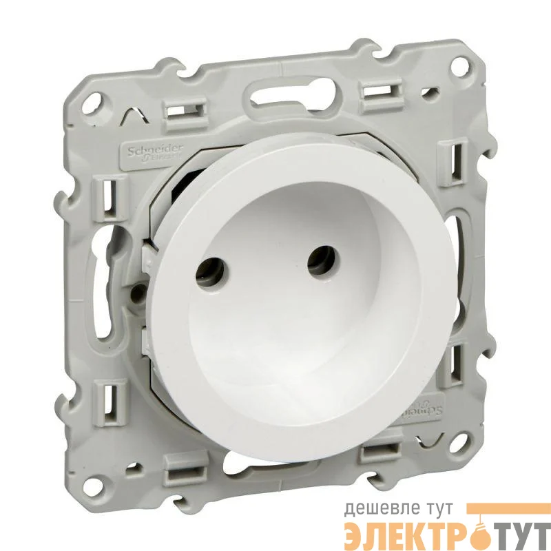 Механизм розетки 1-м СП Odace защ. шторки бел. SchE S52R033