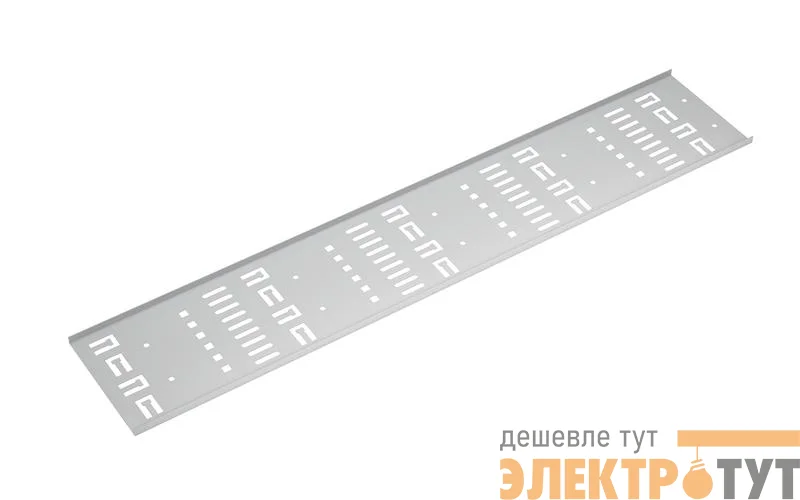 Органайзер-лоток вертикальный перфорированный кабельный в шкаф 18U VCM-18U-GY метал. сер. (RAL 7035) Cabeus 10611c