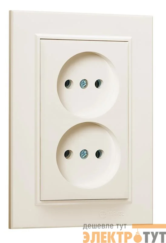 Розетка 2-м СП Karea 10А IP20 б/з крем. Makel 56010017