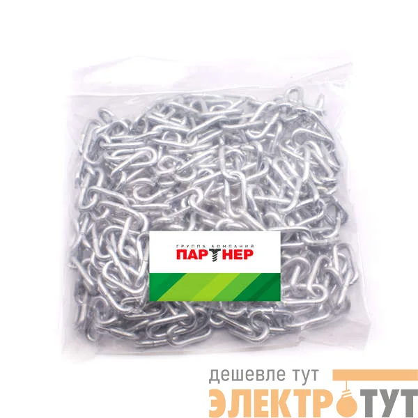 Цепь короткозвенная DIN766 D6 оцинк. (уп.5м) Партнер 41620