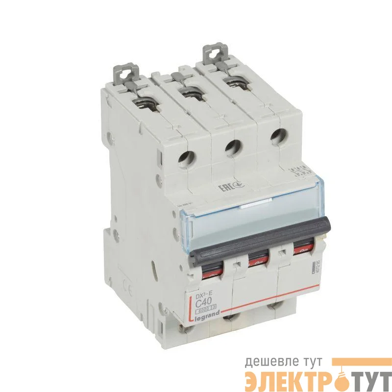 Выключатель автоматический модульный 3п C 40А 6кА DX3-E 6000 3мод. 230/400В Leg 407295