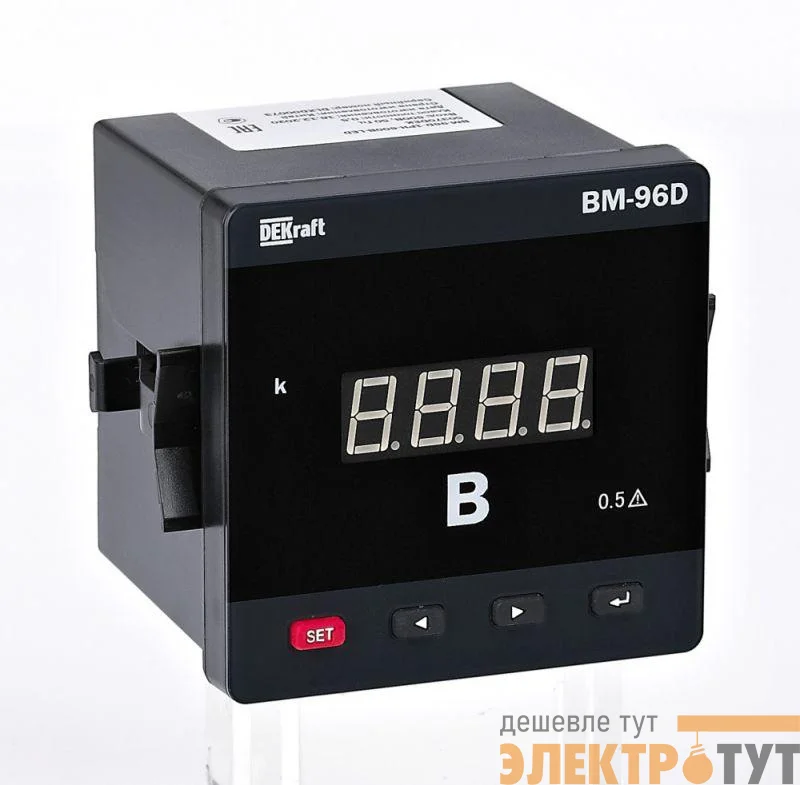 Вольтметр цифровой ВМ-96D 3ф вх. 600В вых. DO 96х96мм LED-дисплей DEKraft 50387DEK