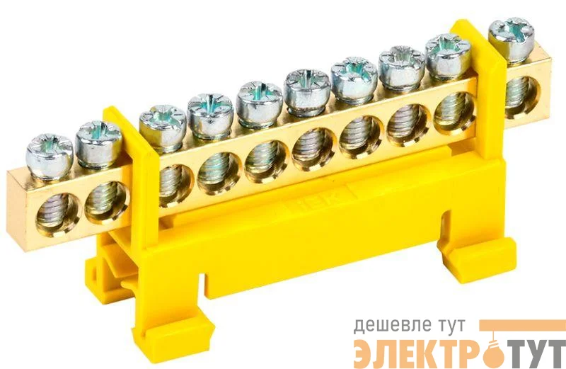 Шина PE "земля" на DIN-изол. "Стойка" ШНИ 6х9-10-С-Ж IEK YNN10-69-10P-K05
