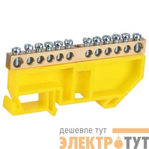 Шина PE земля на DIN-изоляторе ШНИ-6х9-12-Д NO-224-91 желт. Эра Б0062837