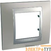 Рамка 1-м Unica Top никель/алюм. SchE MGU66.002.039