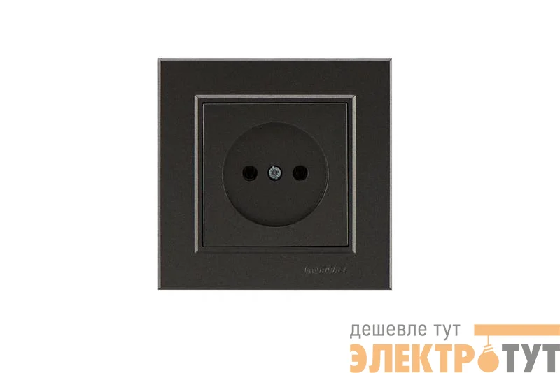 Розетка 1-м СП Karea 10А IP20 б/з дым. металлик Makel 56050022