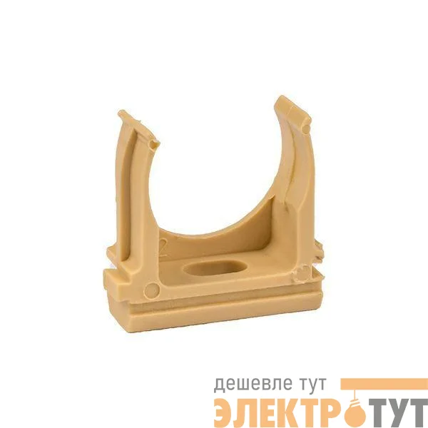 Держатель для труб (клипса) d25мм свет. дерево (уп.10шт) Plast EKF derj-z-25w