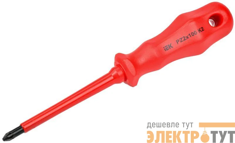 Отвертка диэлектрическая крестовая PZ2х100 K2 1000В ARMA2L 3 IEK A2L3-SC30-K2-PZ-20-100