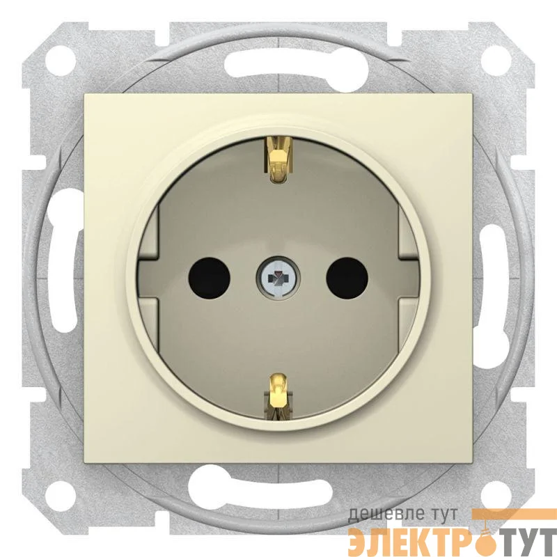 Механизм розетки 1-м СП Sedna 16А IP20 с заземл. быстрозажим. контакты защ. шторки беж. SchE SDN3001747