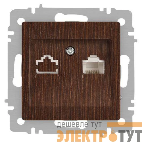 Розетка компьютерная 1-м СП Accent 6-303-10 RJ45 IP20 венге Intro Б0063643