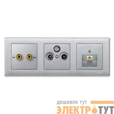 Рамка 3-м Merten алюм. SchE MTN486360