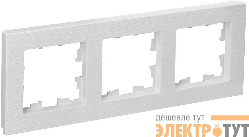 Рамка 3-м BRITE РУ-3-Бр бел. рифленый IEK BR-M32-51-K01