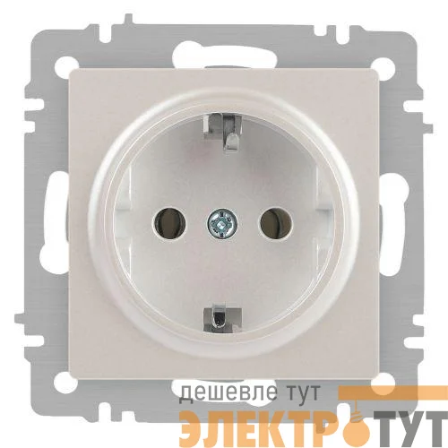 Розетка 1-м СП Accent 6-202-06 16А IP20 250В 2P+E Schuko перламутр. Intro Б0063695