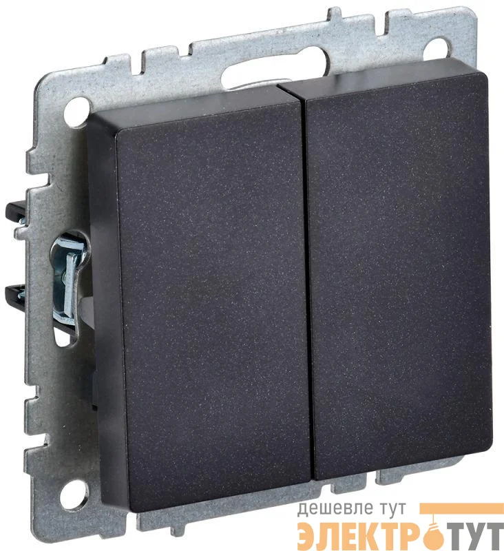 Выключатель 2-кл. СП BRITE ВС10-2-0-БрЧ 10А механизм черн. IEK BR-V20-0-10-K02