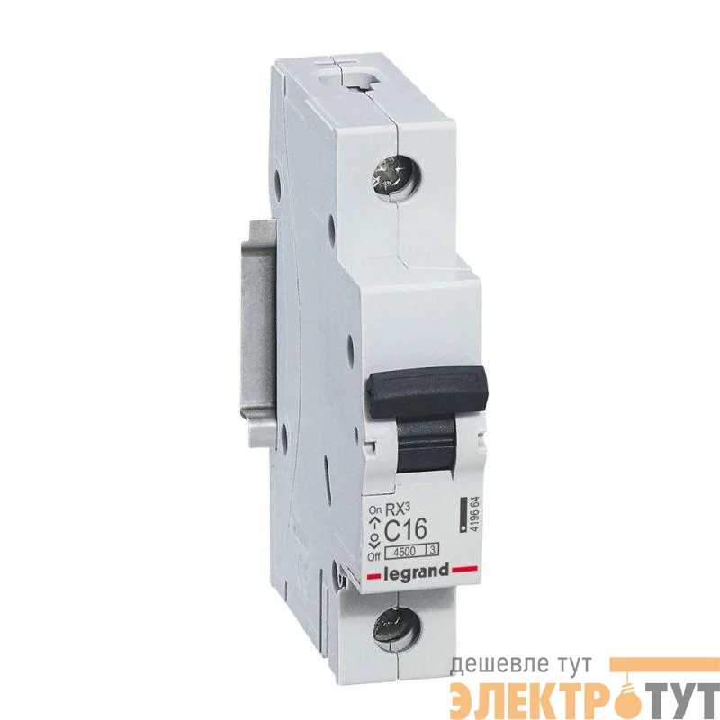 Выключатель автоматический модульный 1п C 16А 4.5кА RX3 ИЭК Leg 419664