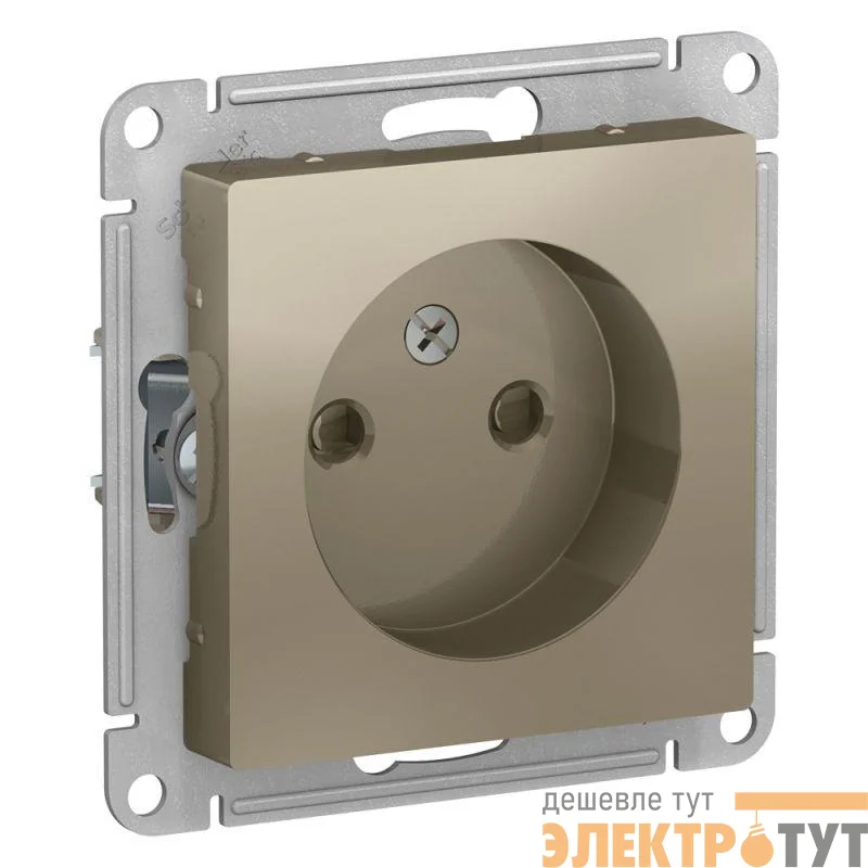 Механизм розетки 1-м СП ATLAS DESIGN без заземл. защ. шторки 16А шампань SchE ATN000549