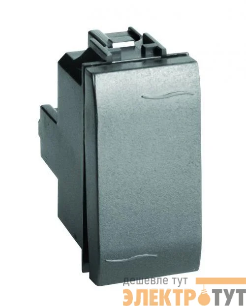 Выключатель кнопочный 1-кл. 1мод. Brava 16А IP20 черн. DKC 77021N