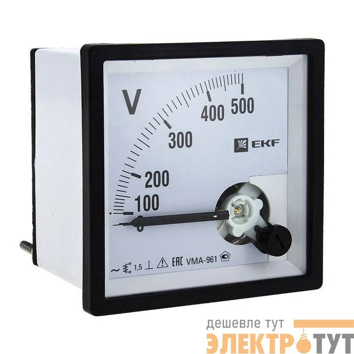 Вольтметр аналоговый VM-A961 на панель 96х96 (квадратный вырез) 300В прямое подкл. EKF vm-a961-300/vma-961-300