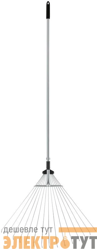 Грабли веерные регулируемые телескопические 15 зубьев 180-630мм длина 1200-1540мм FIT 77007