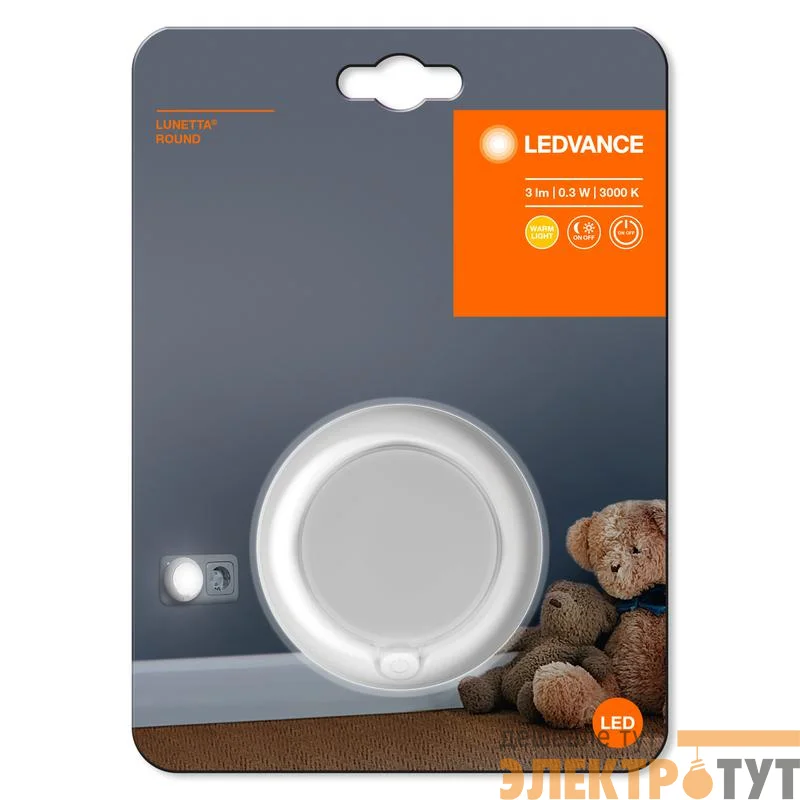 Светильник LUNETTA Round 0.3Вт 3000К 3лм 220-240В IP20 с сенсором бел. LEDVANCE 4058075266827