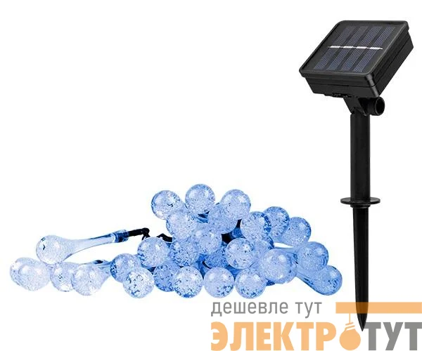 Светильник светодиодный SLR-G08-30B садовый; гирлянда капли син. солнечная батарея ФАZА 5040946