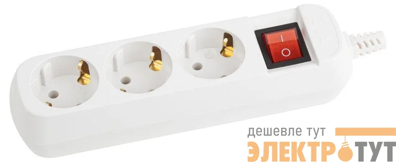 Колодка удлинителя 3-м с заземл. KX-3es с выкл. Эра Б0028342