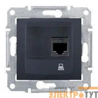 Розетка компьютерная 1-м СП Sedna RJ45 экранир. CAT.6E графит SchE SDN4900170