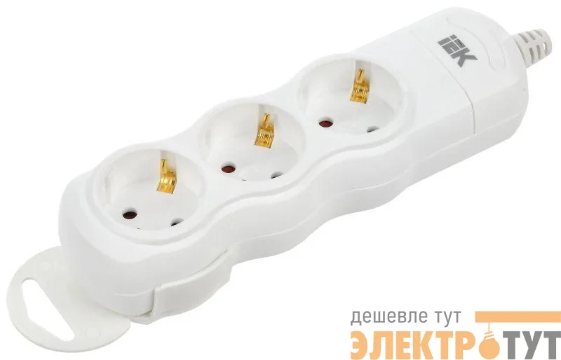 Колодка удлинителя 3-мест. с заземл. РПр03 IEK WYP10-D-KP-16-03-ZS-K01