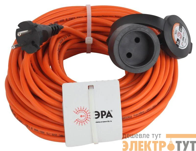 Удлинитель силовой UPx-1-2x0.75-20m-IP44 в бухте б/з 1 гнездо 20м ПВС 2х0.75 Эра Б0043037
