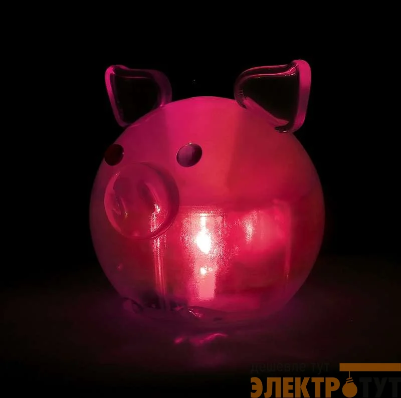 Фигура светодиодная "Свинка"-символ 2019 года 6х6см  переливается разными оттенками Космос KOCNL-EL106(2019)