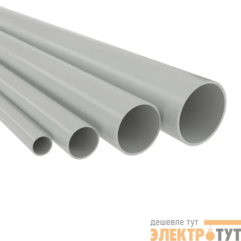 Труба гладкая ПВХ жесткая легкая d50мм атмосф. сер. (дл.3м) DKC 63950UF