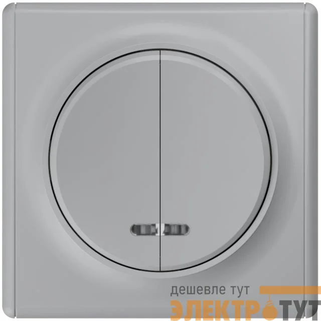 Выключатель 2-кл. СП Florence 10А IP20 с подсветкой механизм сер. 1E31801302 OneKeyElectro 2172848