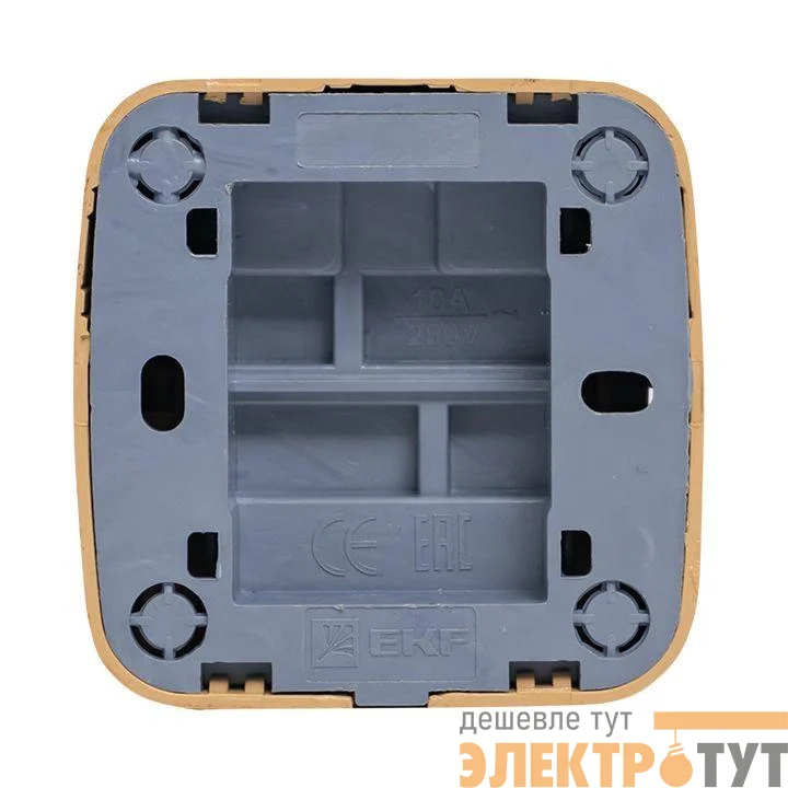 Выключатель 1-кл. 2п ОП Минск 10А IP20 светл. дерево EKF EGV10-021-30