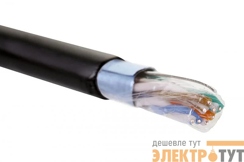 Кабель F/UTP кат.5E 4 пары 24 AWG нгA-HF внешн./внутр. прокладки черн. (уп.305м) (кор.) Eurolan 19C-F5-09BL-B305